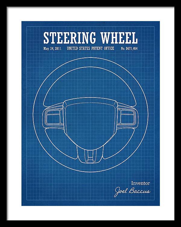 Steering Wheel Blueprint Patent Usd671464s1
