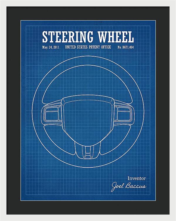 Steering Wheel Blueprint Patent Usd671464s1