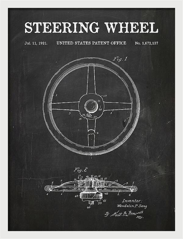 Steering Wheel Chalkboard Patent Us1672137a