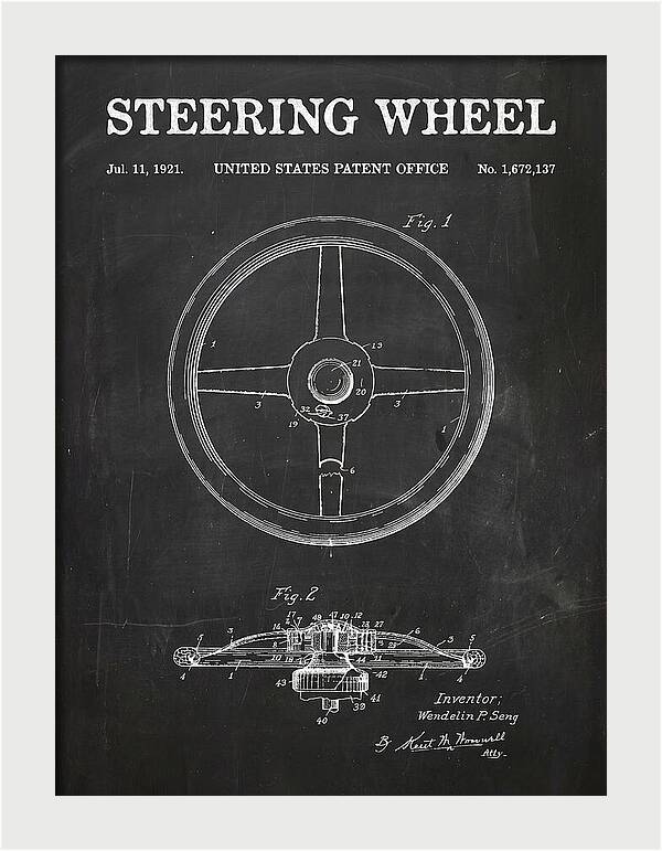 Steering Wheel Chalkboard Patent Us1672137a