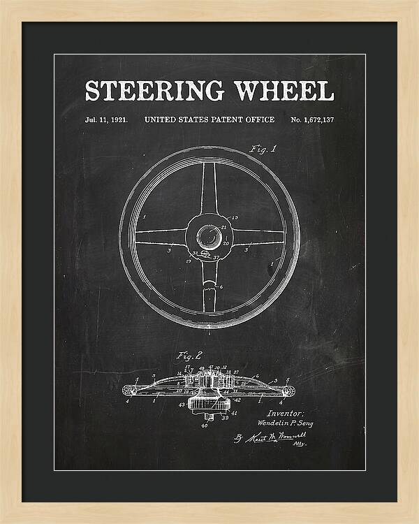 Steering Wheel Chalkboard Patent Us1672137a
