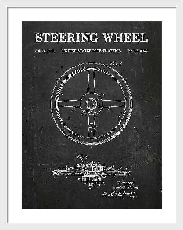 Steering Wheel Chalkboard Patent Us1672137a