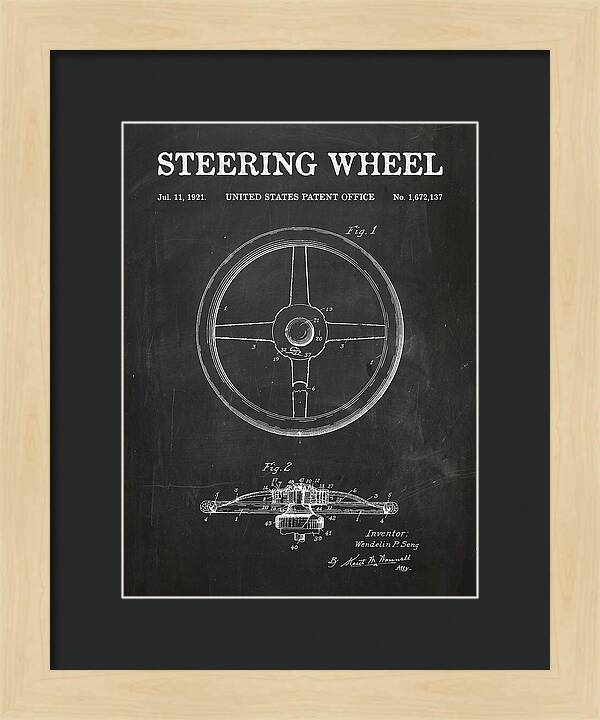 Steering Wheel Chalkboard Patent Us1672137a