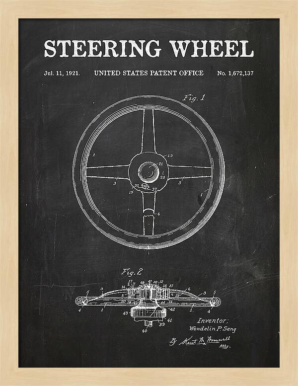 Steering Wheel Chalkboard Patent Us1672137a