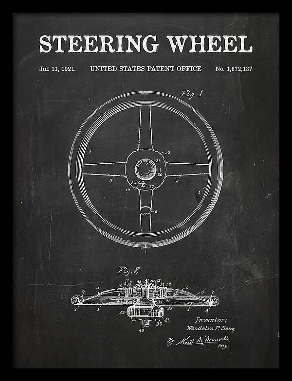 Steering Wheel Chalkboard Patent Us1672137a