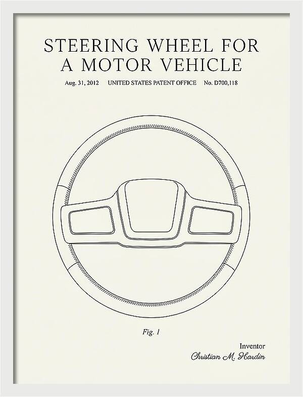 Steering Wheel For A Motor Vehicle Minimalist Patent Usd700118s1