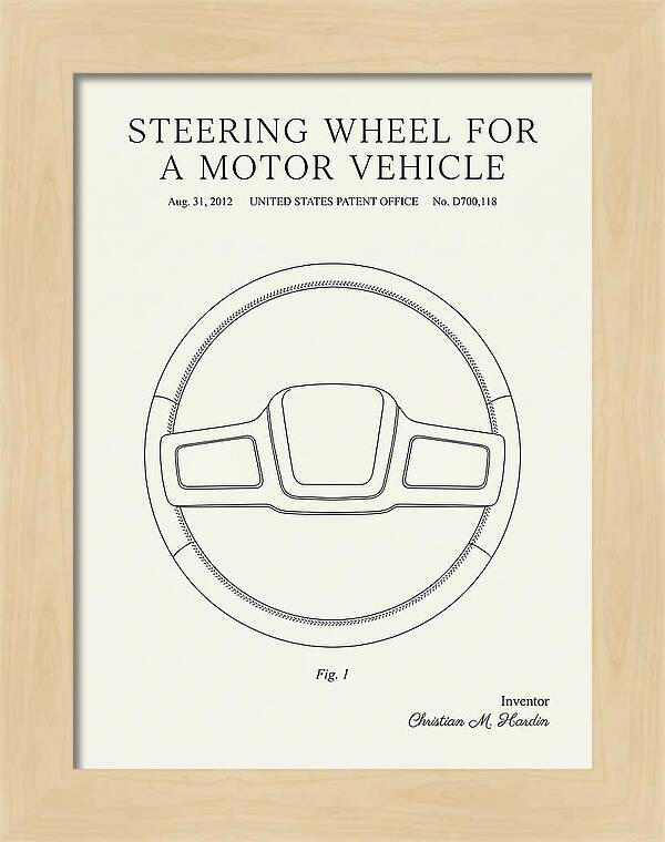 Steering Wheel For A Motor Vehicle Minimalist Patent Usd700118s1