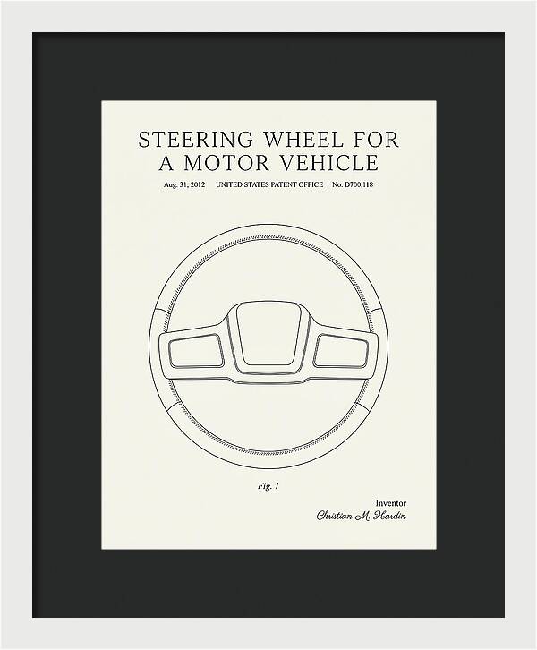 Steering Wheel For A Motor Vehicle Minimalist Patent Usd700118s1