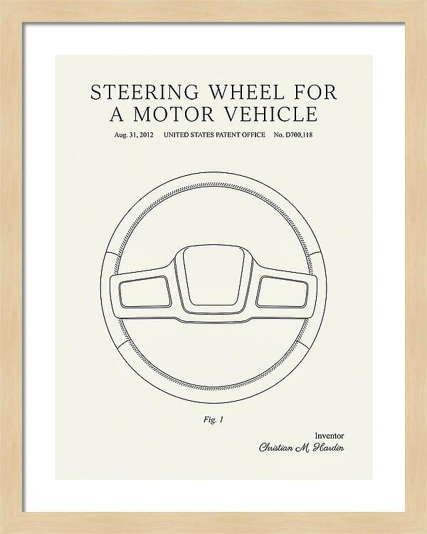 Steering Wheel For A Motor Vehicle Minimalist Patent Usd700118s1
