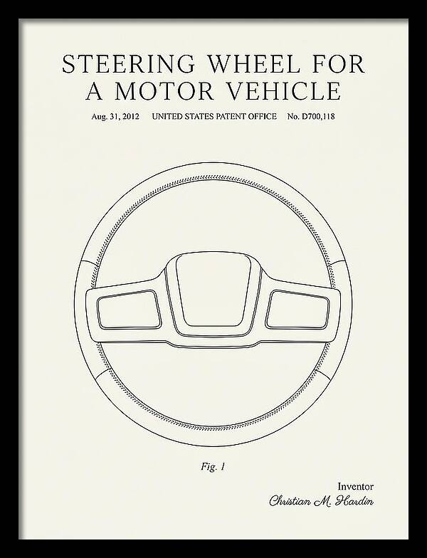 Steering Wheel For A Motor Vehicle Minimalist Patent Usd700118s1