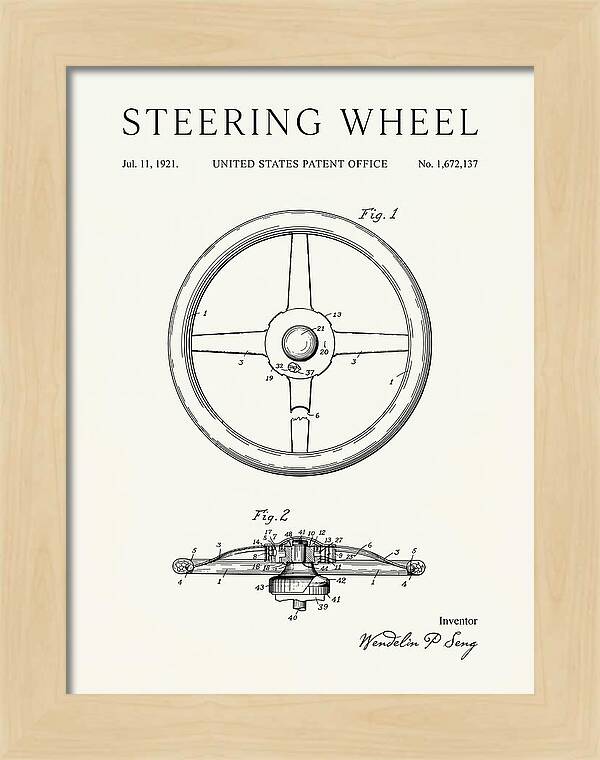 Steering Wheel Minimalist Patent Us1672137a