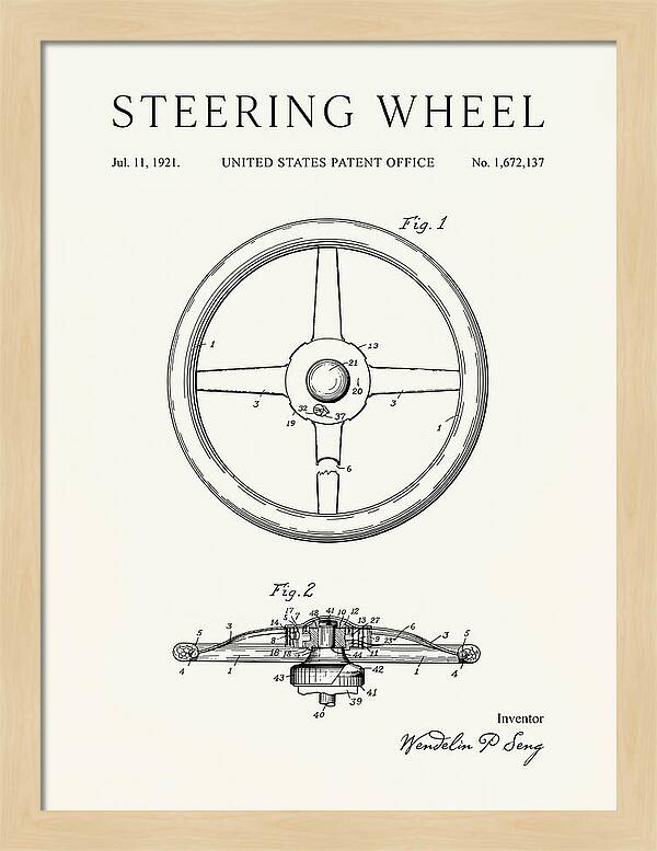 Steering Wheel Minimalist Patent Us1672137a