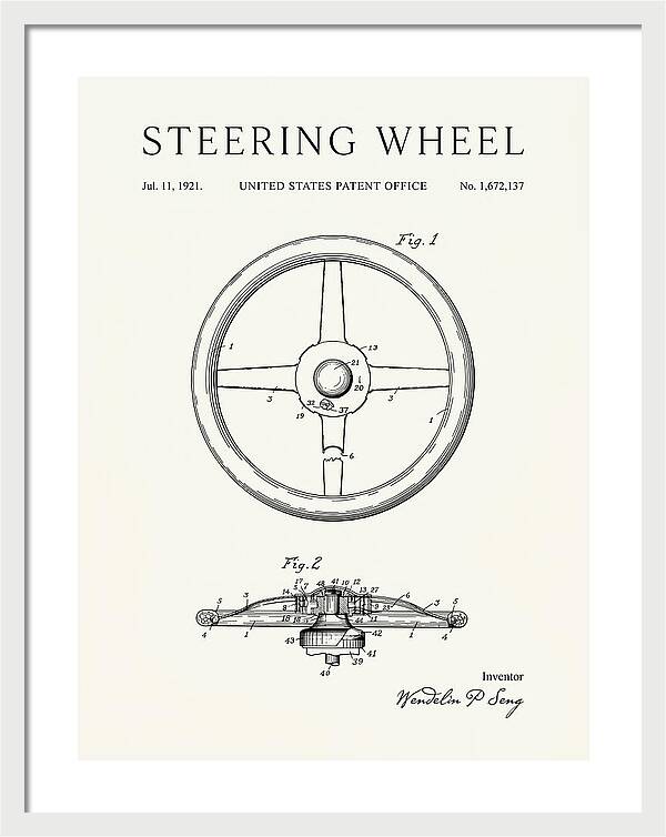 Steering Wheel Minimalist Patent Us1672137a