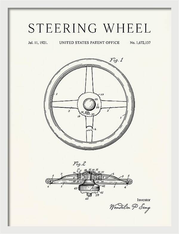 Steering Wheel Minimalist Patent Us1672137a