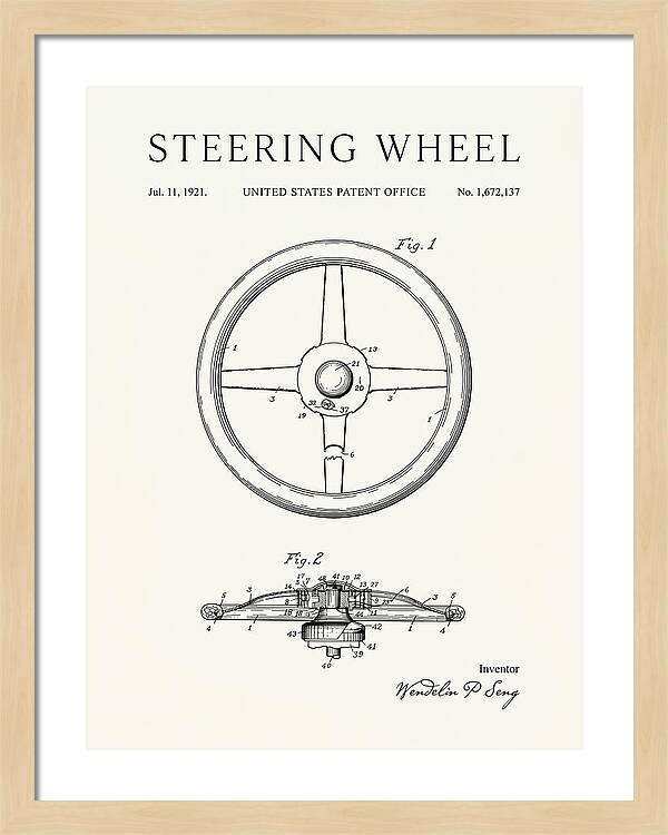 Steering Wheel Minimalist Patent Us1672137a