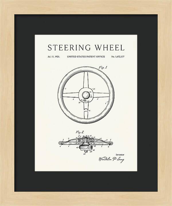 Steering Wheel Minimalist Patent Us1672137a