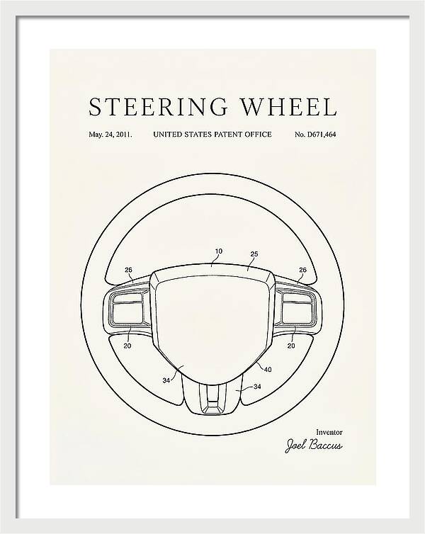 Steering Wheel Minimalist Patent Usd671464s1