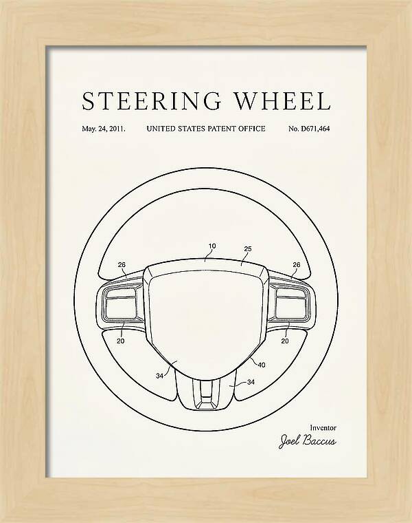 Steering Wheel Minimalist Patent Usd671464s1