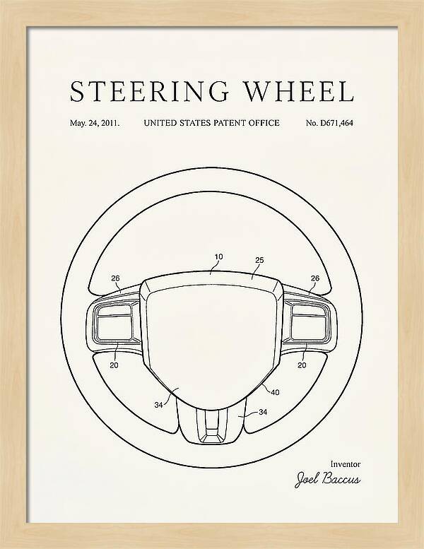 Steering Wheel Minimalist Patent Usd671464s1