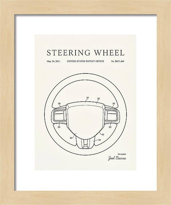 Steering Wheel Minimalist Patent Usd671464s1