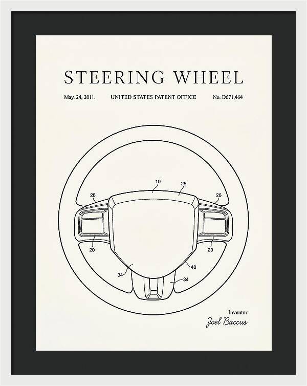 Steering Wheel Minimalist Patent Usd671464s1