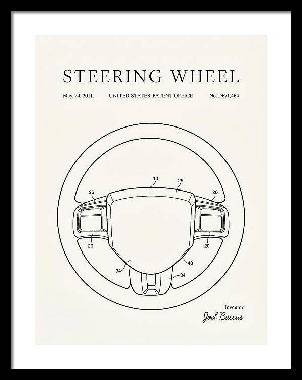 Steering Wheel Minimalist Patent Usd671464s1