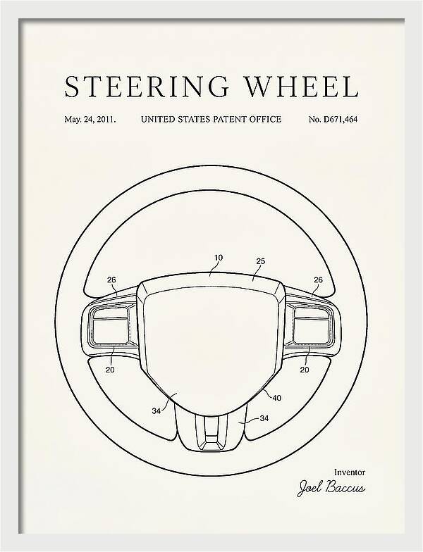 Steering Wheel Minimalist Patent Usd671464s1