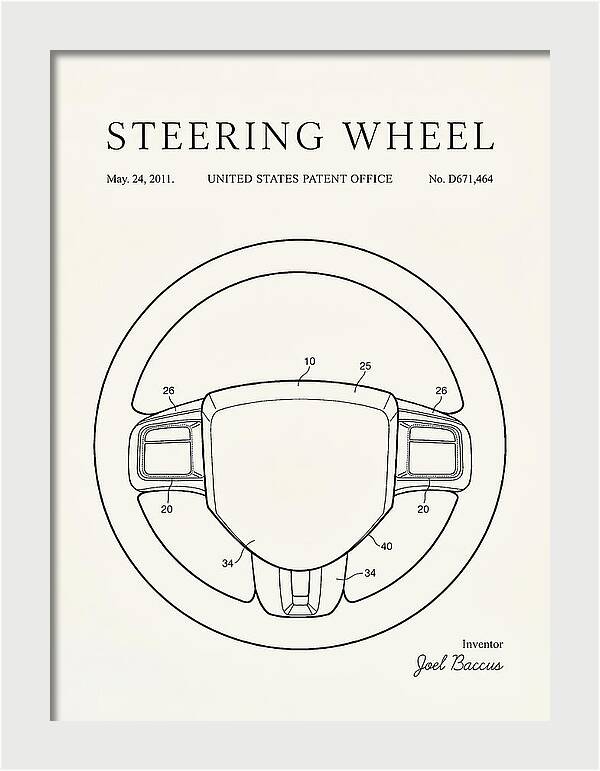 Steering Wheel Minimalist Patent Usd671464s1
