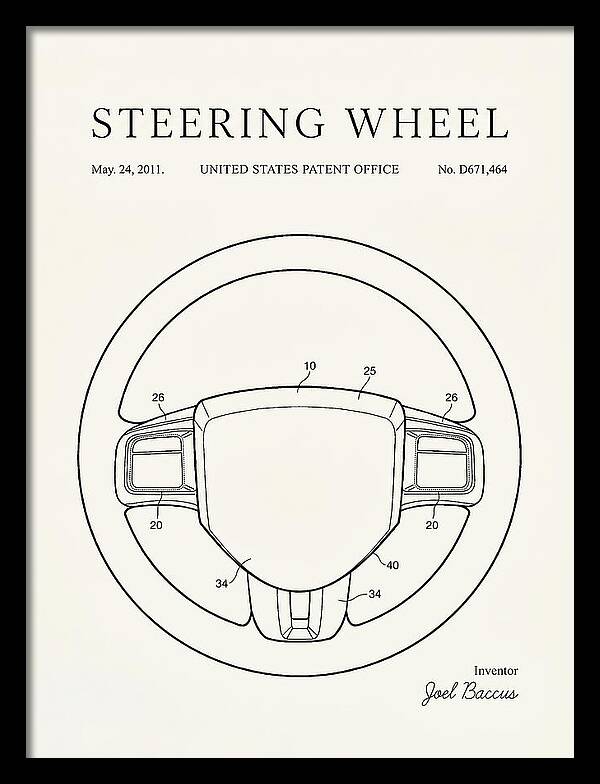 Steering Wheel Minimalist Patent Usd671464s1
