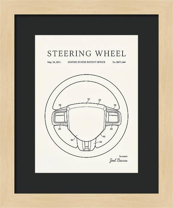 Steering Wheel Minimalist Patent Usd671464s1