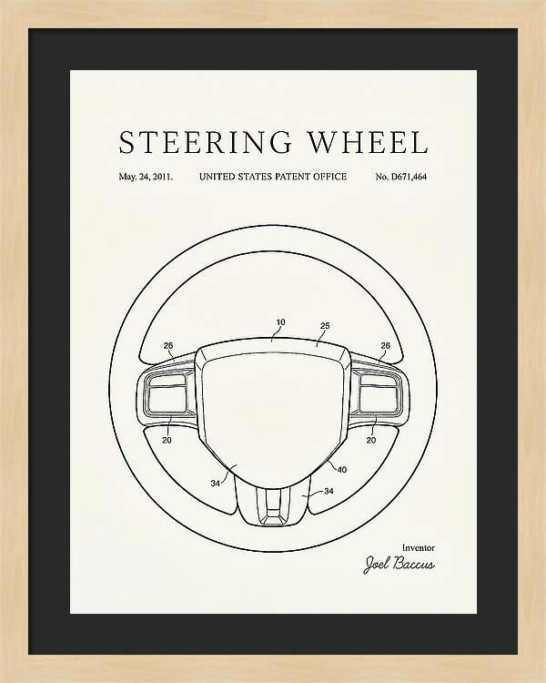 Steering Wheel Minimalist Patent Usd671464s1