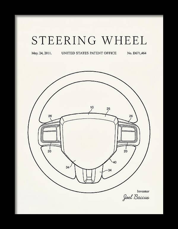 Steering Wheel Minimalist Patent Usd671464s1