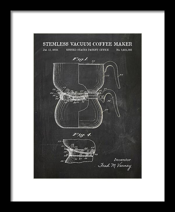 Stemless Vacuum Coffee Maker Chalkboard Patent Us2621582a