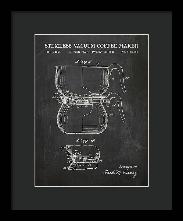 Stemless Vacuum Coffee Maker Chalkboard Patent Us2621582a