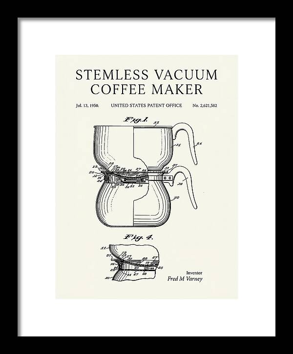 Stemless Vacuum Coffee Maker Minimalist Patent Us2621582a