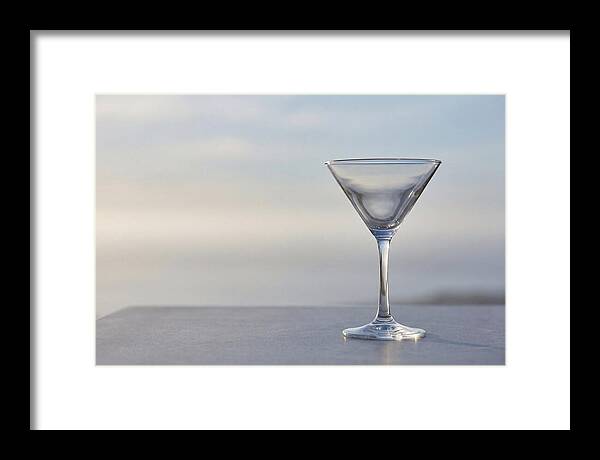 Stemmed Martini Glass Against Soft Background