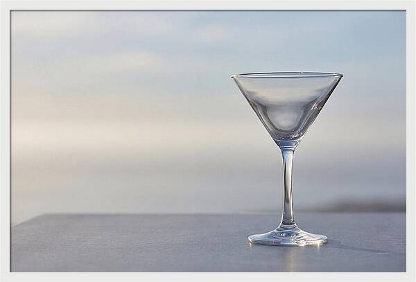 Stemmed Martini Glass Against Soft Background