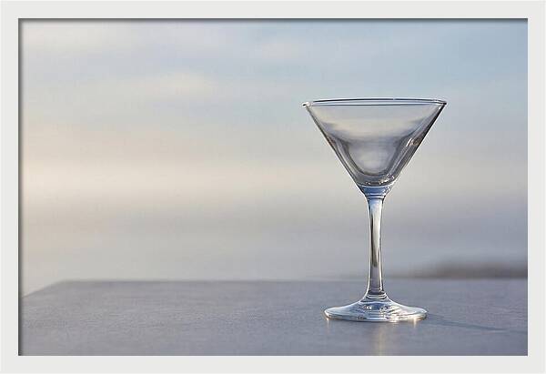 Stemmed Martini Glass Against Soft Background