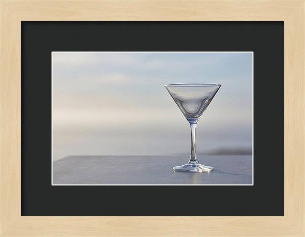 Stemmed Martini Glass Against Soft Background