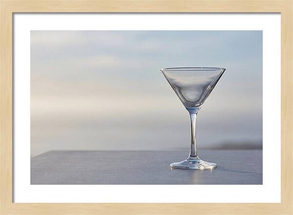 Stemmed Martini Glass Against Soft Background