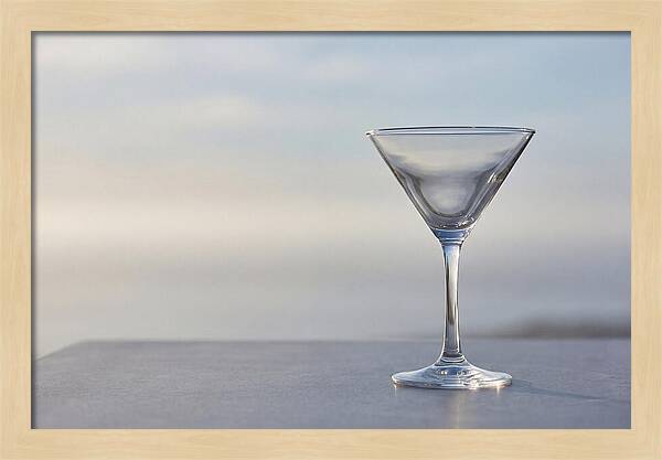 Stemmed Martini Glass Against Soft Background