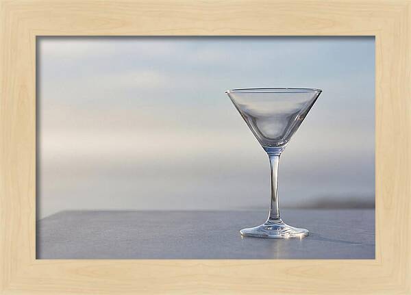 Stemmed Martini Glass Against Soft Background