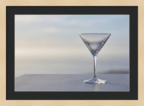 Stemmed Martini Glass Against Soft Background