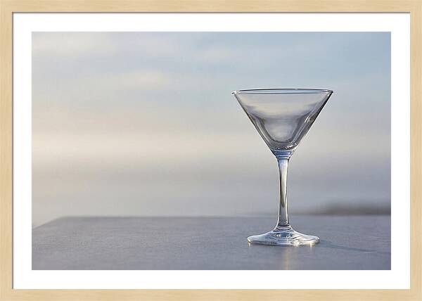 Stemmed Martini Glass Against Soft Background