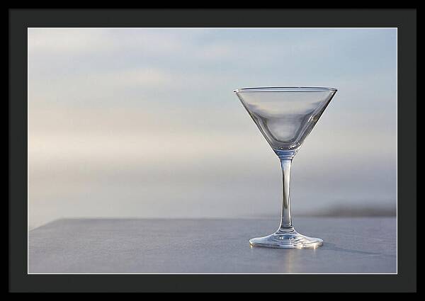 Stemmed Martini Glass Against Soft Background