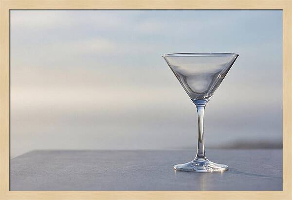 Stemmed Martini Glass Against Soft Background