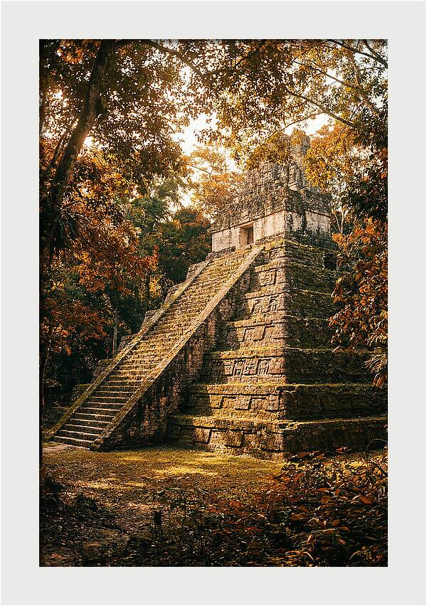 Stepped Pyramid Temple In Autumn