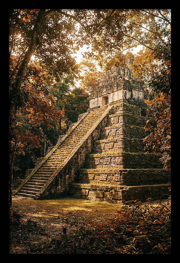 Stepped Pyramid Temple In Autumn