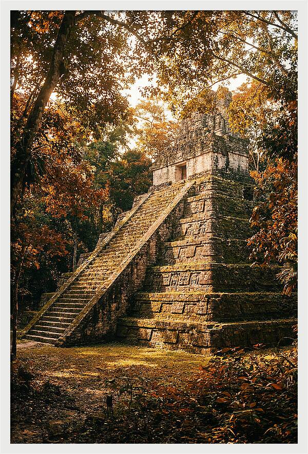 Stepped Pyramid Temple In Autumn