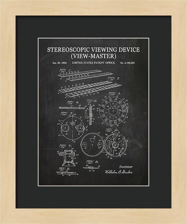 Stereoscopic Viewing Device View Master Chalkboard Patent Us2189285a